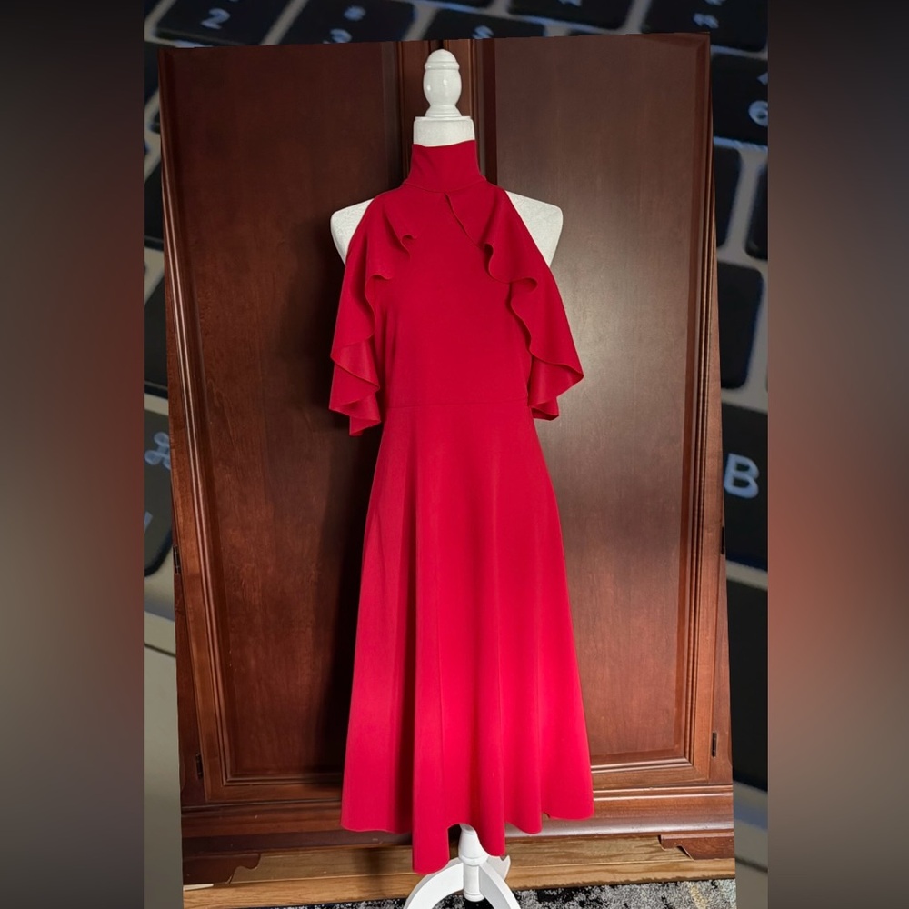 Tracy Reese Red Dressy Halter Sleeveless Cocktail Dress
